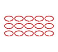 sourcing map 15Pcs Split Keychain Rings, 30mm Round Flat Key Holder, Split Side Push Keyring for Keys Organization, Car Lanyards Keys Attachment, Red