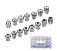 sourcing map 15pcs Spring Collet Chuck ER25 2mm-16mm 65Mn Spring Steel Precision Router Collets for CNC Engraving Milling Lathe Tool