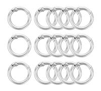 sourcing map 15Pcs Spring O Rings, 7/8"(22mm) ID Zinc Alloy Trigger Round Snap Buckle, DIY Accessories Spring Keyring Buckle for Keychains, Purse and Handbag, Trinkets (Silver)
