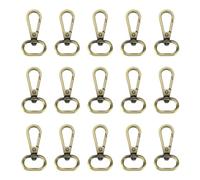sourcing map 15Pcs Swivel Clasps, 0.8 Inch Oval Ring Lobster Clasp Claw Metal Push Gate Snap Hook for Purse Making Keychain Belt Strap, Brass