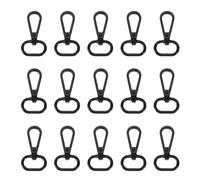 sourcing map 15Pcs Swivel Clasps, 0.8 Inch Oval Ring Lobster Clasp Claw Metal Push Gate Snap Hook for Purse Making Keychain Belt Strap, Black