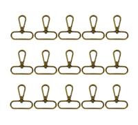 sourcing map 15Pcs Swivel Clasps, 1.5 Inch Oval Ring Lobster Clasp Claw Metal Push Gate Snap Hook for Purse Making Keychain Belt Strap, Bronze