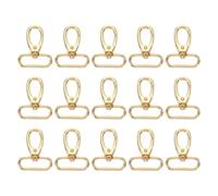 sourcing map 15Pcs Swivel Clasps, 1.5 Inch Oval Ring Lobster Clasp Claw Metal Push Gate Snap Hooks for Purse Making Keychain Belt Strap, Gold
