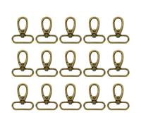 sourcing map 15Pcs Swivel Clasps, 1.5 Inch Oval Ring Lobster Clasp Claw Metal Push Gate Snap Hooks for Purse Making Keychain Belt Strap, Bronze