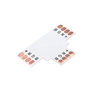 sourcing map 15pcs T-Shaped 4-pin Solderless Clip-on Coupler Connector for 5050 10mm RGB LED Strip