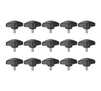 sourcing map 15pcs Tee Wing Knobs Thumb Screws M5 x 10mm Standard Male Thread Plastic T Knobs Adjustable Handles Hand Clamping Knobs Grip Thumbscrew, Black