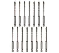 sourcing map 15pcs Titanium Masonry Drill Bit, 5mm Concrete Drill Bits Ceramic Tile Drill Bit with 1/4" Hex Shank 90mm Length for Ceramic Tile Marble Mirror Glass Concrete Brick Plastic Wood