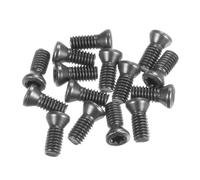 sourcing map 15pcs Torx Screw M4x10mm 12.9 Grade Round Flat Head with T15 Torx Wrench Screwdriver for Replaces Carbide Insert Cutters CNC Lathe Tool, Black