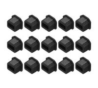 sourcing map 15pcs USB Type B Port Plugs Covers Caps Silicone Anti Dust Protector for USB Female End, Black