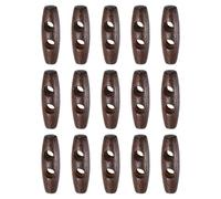 sourcing map 15pcs Wooden Toggle Buttons 30mm / 1.2" Double Hole Wood Olive Horn Sewing Buttons for Coat Sweaters Clothing DIY Craft, Brown