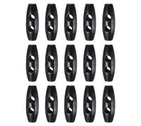 sourcing map 15pcs Wooden Toggle Buttons 35mm / 1.4" Double Hole Wood Olive Horn Sewing Buttons for Coat Sweaters Clothing DIY Craft, Black