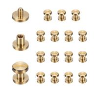 sourcing map 15set Chicago Screw M4x4mm 8mm Dia Nail Rivet Gold