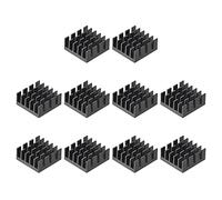 sourcing map 15x15x6.5mm Aluminum Heatsink Electronic Radiator for MOS IC Chip Black 10 Pcs