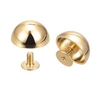 sourcing map 15x7.5mm Screw Back Rivets Hollow Round Head Leather Studs Spike Gold Tone 20 Sets
