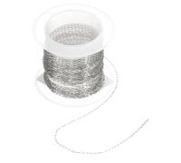 sourcing map 16.4 Feet/5 Meter Stainless Steel Curb Chain, 1mm Cuban Link Chain, Paper Clip Twisted Links Cross Cable Chains for DIY Jewelry Making Supplies, Silver