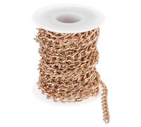 sourcing map 16.4Feet Aluminum Link Chain, Link Cable Chain Oval Plated Chain Bulk Craft Making Chain Roll for DIY, 9x6x1.5mm, Rose Gold