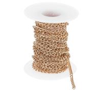 sourcing map 16.4Feet Aluminum Link Chain, Link Cable Chain Oval Plated Chain Bulk Craft Making Chain Roll for DIY, 5.5x3.5x1mm, Rose Gold