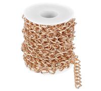 sourcing map 16.4Feet Aluminum Link Chain, Link Cable Chain Oval Plated Chain Bulk Craft Making Chain Roll for DIY, 11x8x1.85mm, Rose Gold