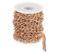 sourcing map 16.4Feet Aluminum Link Chain, Link Cable Chain Oval Plated Chain Bulk Craft Making Chain Roll for DIY, 10x7x1.85mm, Rose Gold
