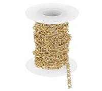 sourcing map 16.4Feet Aluminum Link Chain, Link Cable Chain Twist Oval Plated Chain Bulk Craft Making Chain Roll for DIY, 5x4x1mm, 3:1(S:L), Gold