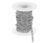 sourcing map 16.4Feet Aluminum Link Chain, Link Cable Chain Twist Oval Plated Chain Bulk Craft Making Chain Roll for DIY, 5x4x1mm, 3:1(S:L), Silver