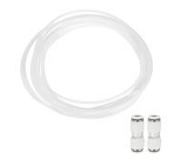 sourcing map 16.4ft PTFE Plastic Tubing Hose, 2.5mm ID x 4 mm OD Insulating 3D Printer Hose Ultra-Smooth with Pneumatic Fittings for 3D Printer Conveying Tubing, White