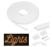 sourcing map 16.5ft/5m LED Diffuser Channel, 13x5mm Silicone LED Channel System, Flexible Neon Rope Light Strip with Cover, End Caps for 10mm Light Strips Indoor Outdoor Ambient Decor