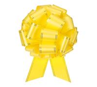 sourcing map 16 Inch Giant Large Pull Bow Big Metallic Car Bows Ribbon with Gold Edge for Wedding Presents Gift Wrapping Christmas, Yellow