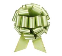 sourcing map 16 Inch Giant Large Pull Bow Big Metallic Car Bows Ribbon with Gold Edge for Wedding Presents Gift Wrapping Christmas, Light Green