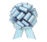 sourcing map 16 Inch Giant Large Pull Bow Big Metallic Car Bows Ribbon with Gold Edge for Wedding Presents Gift Wrapping Christmas, Light Blue