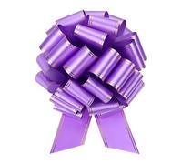 sourcing map 16 Inch Giant Large Pull Bow Big Metallic Car Bows Ribbon with Gold Edge for Wedding Presents Gift Wrapping Christmas, Purple