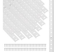 sourcing map 16 Pack Adjustable Shelf Brackets, 35.4 Inch Shelf Track Aluminum Alloy Wall Shelves Standards and Supports for Garage Organization Storage Closet Workshop Bookcases, Silver
