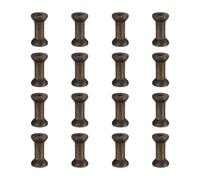 sourcing map 16 Pcs 0.8"x1.6" Small Empty Thread Spools, Coffee Color Unfinished Wooden Spools Wire Weaving Bobbins, Wire Weaving Bobbins for Embroidery DIY Sewing Machines Cord Jewelry Chain