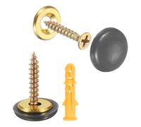 sourcing map 16 Pcs 16.8 mm Decorative Caps Cover Nails, Zinc Alloy Screw Covers Caps Mirror Fixing Screws for Mirrors, Coffee Tables, Wooden or Glass Furniture, Grey