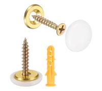 sourcing map 16 Pcs 16.8 mm Decorative Caps Cover Nails, Zinc Alloy Screw Covers Caps Mirror Fixing Screws for Mirrors, Coffee Tables, Wooden or Glass Furniture, White