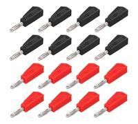 sourcing map 16 Pcs 4mm Banana Plugs, 20A 4mm Plug 4mm Jack Speaker Wire Cable Plugs Connectors, Banana Jack Connector for Speaker Wire Audio Cable, Black&Red