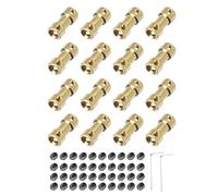 sourcing map 16 Pcs 4mm to 6mm Brass Shaft Coupling Joint Connector with Screws and Hex Wrench Flexible Motor Shaft Coupler for Car Wheels Tires Shaft Motor