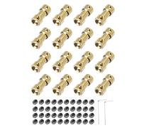 sourcing map 16 Pcs 5mm to 5mm Brass Shaft Coupling Joint Connector with Screws and Hex Wrench Flexible Motor Shaft Coupler for Car Wheels Tires Shaft Motor