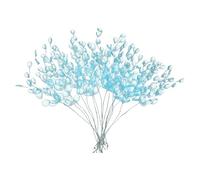 sourcing map 16 Pcs Acrylic Bead Drop Stems, Crystal Floral Picks Artificial Crystal Bouquets Flowers for Wedding Party Home Decoration DIY Crafts Celebrations (Blue)