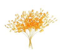 sourcing map 16 Pcs Acrylic Bead Drop Stems, Crystal Floral Picks Artificial Crystal Bouquets Flowers for Wedding Party Home Decoration DIY Crafts Celebrations (Orange)