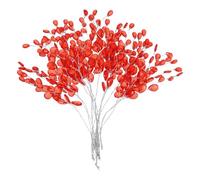 sourcing map 16 Pcs Acrylic Bead Drop Stems, Crystal Floral Picks Artificial Crystal Bouquets Flowers for Wedding Party Home Decoration DIY Crafts Celebrations (Red)