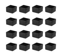 sourcing map 16 Pcs Chair Leg Caps, 1-1/2"x1-1/2" PVC Non-Slip Floor Protectors Square Chair Leg Covers Table Leg Caps for Furniture, Black
