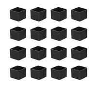 sourcing map 16 Pcs Chair Leg Caps, 1"x1" PVC Non-Slip Floor Protectors Square Chair Leg Covers Table Leg Caps for Furniture, Black