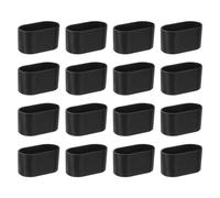 sourcing map 16 Pcs Chair Leg Caps, 1"x2" PVC Non-Slip Floor Protectors Oval Chair Leg Covers Table Leg Caps for Furniture, Bright Black