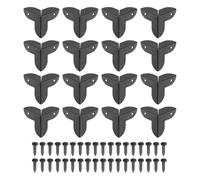 sourcing map 16 Pcs Decorative Box Corner Cover, 22mm Metal Edge Guard, Furniture Corner Edges Protector with Screws, Black