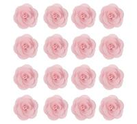 sourcing map 16 Pcs Fabric Roses, 2 Inch Lapel Pin for Men Satin Rose Artificial Flowers for DIY Crafting Accessories Sewing Wrapping Wedding Gift Decoration, Pink