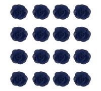 sourcing map 16 Pcs Fabric Roses, 2 Inch Lapel Pin for Men Satin Rose Artificial Flowers for DIY Crafting Accessories Sewing Wrapping Wedding Gift Decoration, Navy Blue
