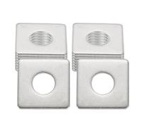 sourcing map 16 Pcs Flat Square Plate Washer, 10MM ID x 30MM OD x 2MM Thick 304 Stainless Steel Flat Pad Spacer Gasket for Bolts Factories Bathroom Repair Shops Construction, Silver