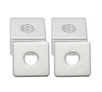 sourcing map 16 Pcs Flat Square Plate Washer, 8MM ID x 25MM OD x 2MM Thick 304 Stainless Steel Flat Pad Spacer Gasket for Bolts Factories Bathroom Repair Shops Construction, Silver