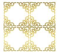 sourcing map 16 Pcs Hollow Mirror Wall Stickers, Acrylic Corner Decor Stickers Self Adhesive Mirror Stickers for Bathroom Living Room Bedroom Ceiling Office Decal (Light Gold Tone, 3.9 x 3.9)